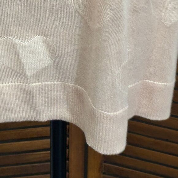 Torrid Jacquard Blush Pink V-Neck Heart Pull Over Sweater Hi Lo Hem Plus Size 1X - Picture 10 of 16